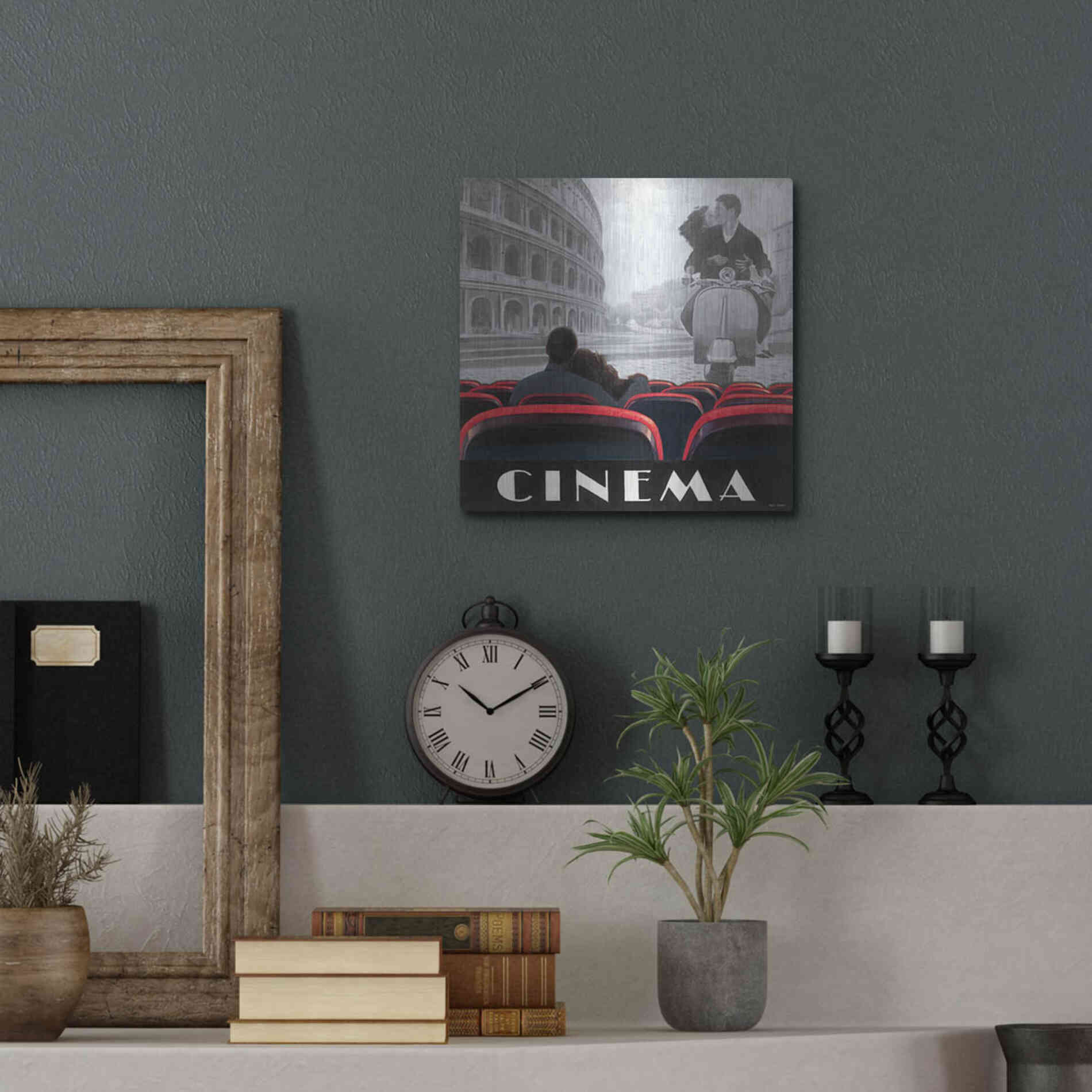 Luxe Metal Art 'Cinema Roma' by Marco Fabiano, Metal Wall Art,12x12