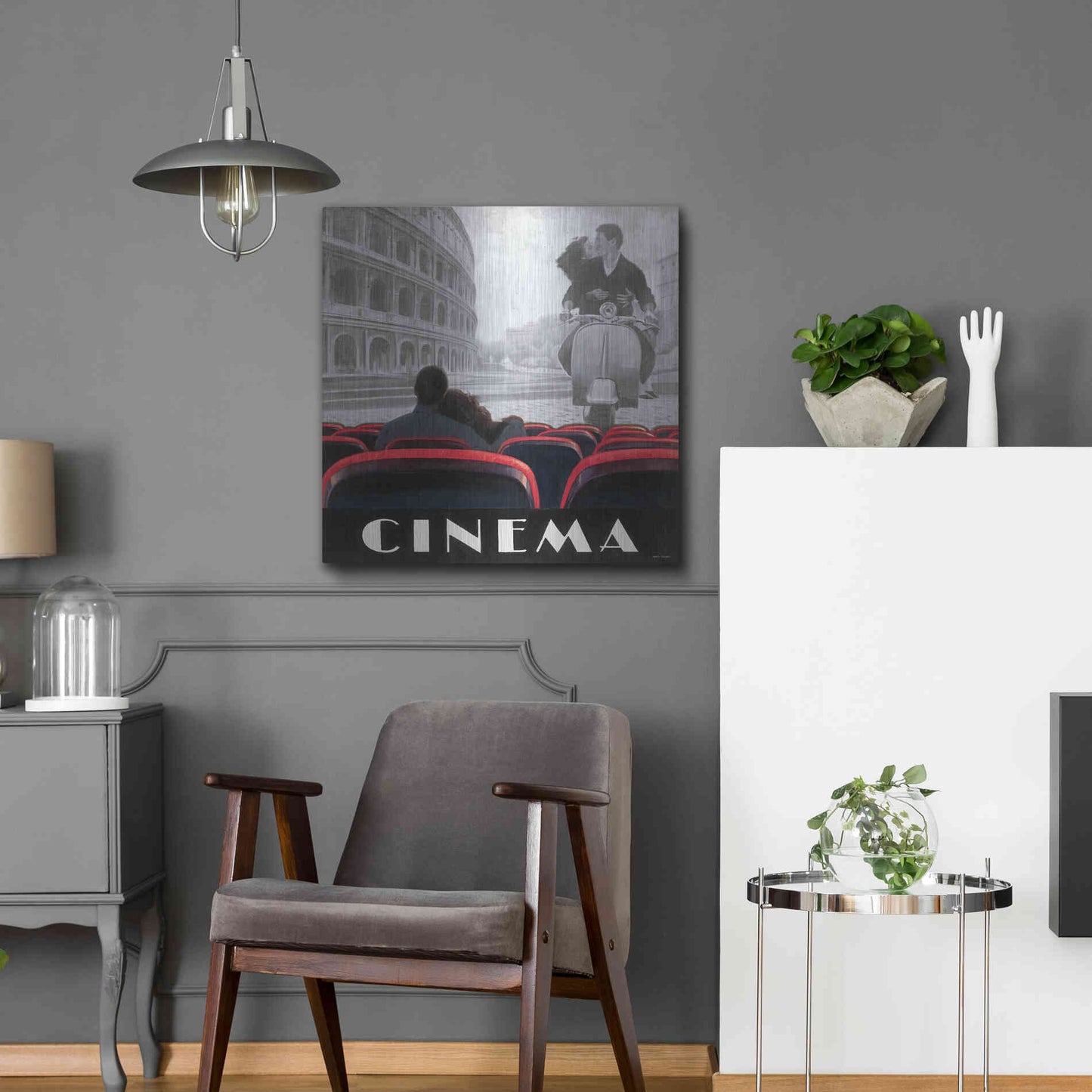 Luxe Metal Art 'Cinema Roma' by Marco Fabiano, Metal Wall Art,24x24