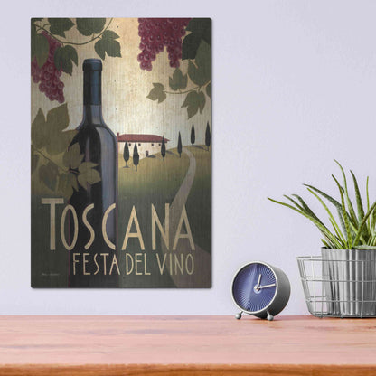 Luxe Metal Art 'Wine Festival I' by Marco Fabiano, Metal Wall Art,12x16