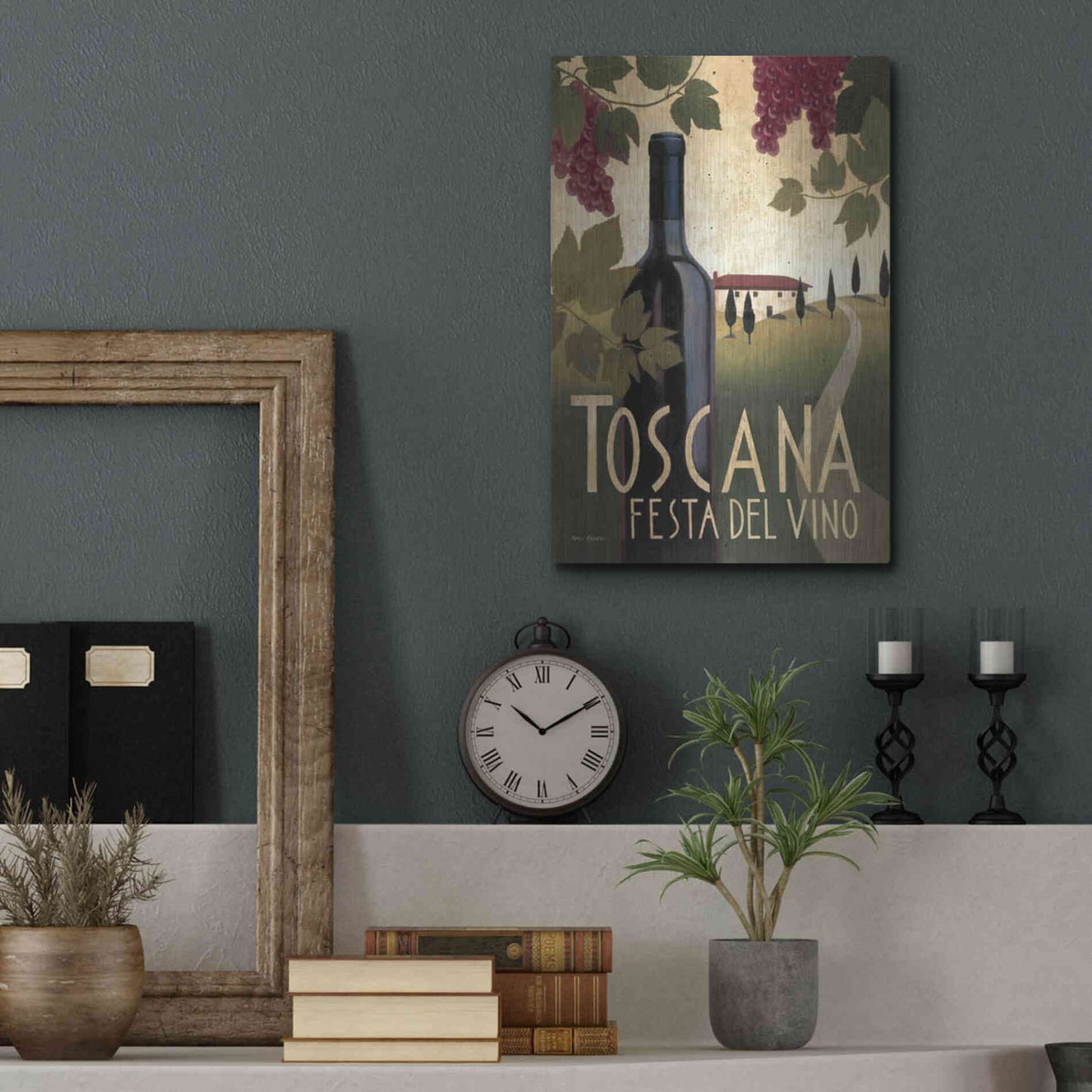 Luxe Metal Art 'Wine Festival I' by Marco Fabiano, Metal Wall Art,12x16