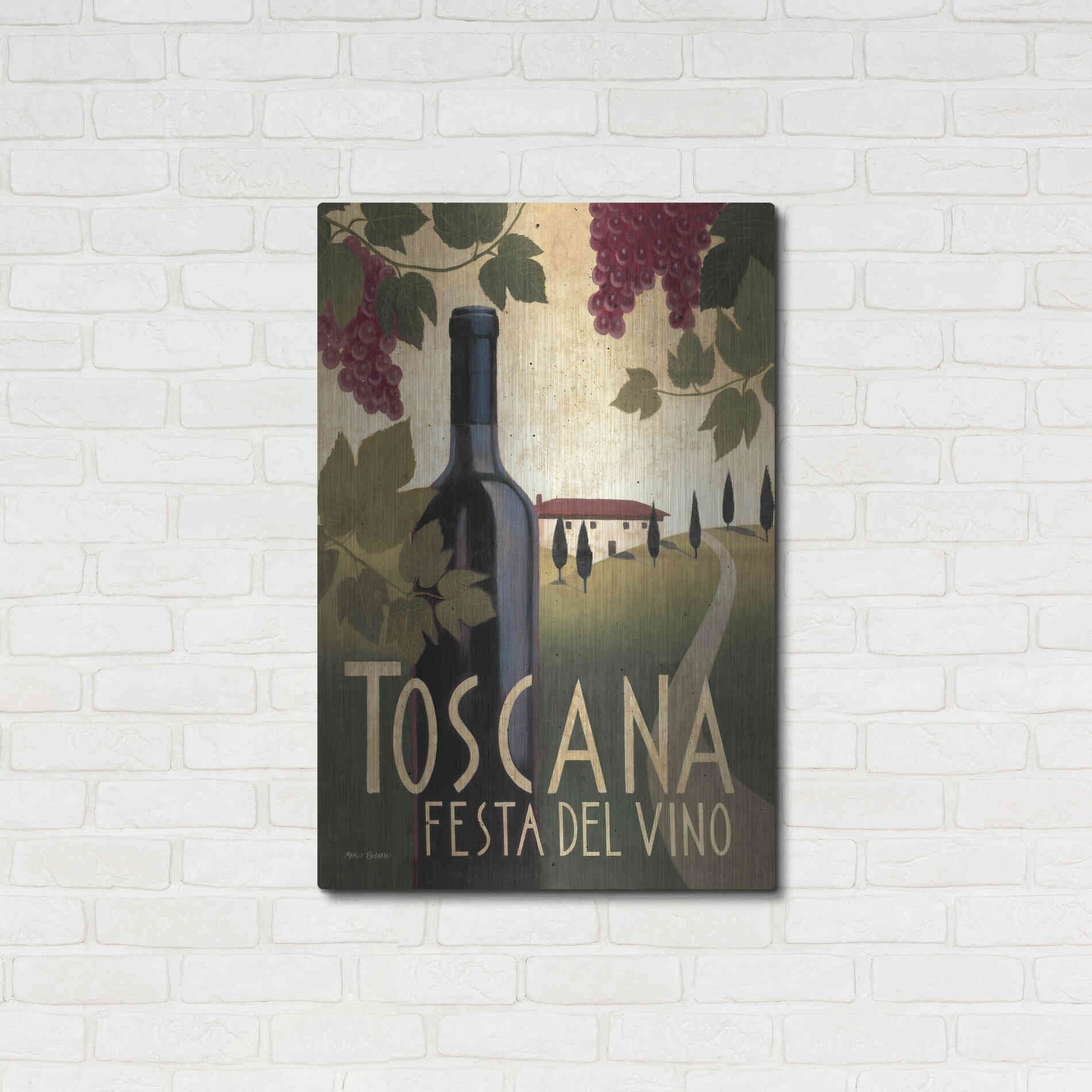 Luxe Metal Art 'Wine Festival I' by Marco Fabiano, Metal Wall Art,24x36