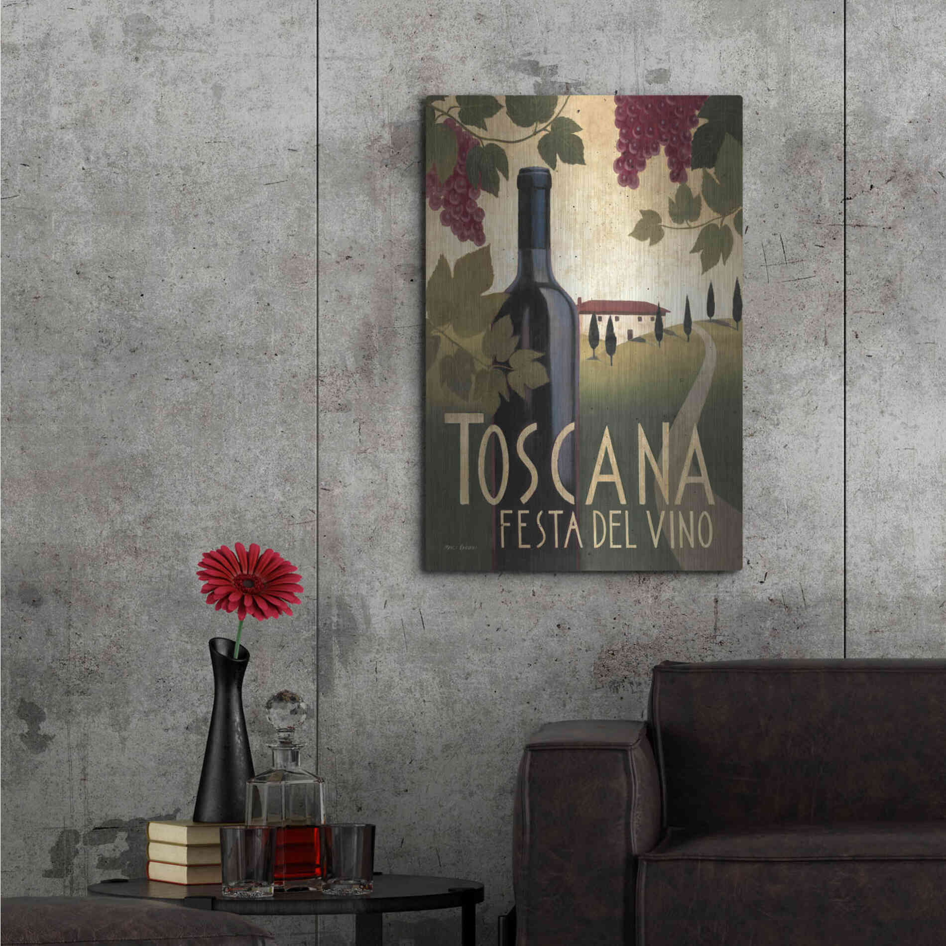 Luxe Metal Art 'Wine Festival I' by Marco Fabiano, Metal Wall Art,24x36