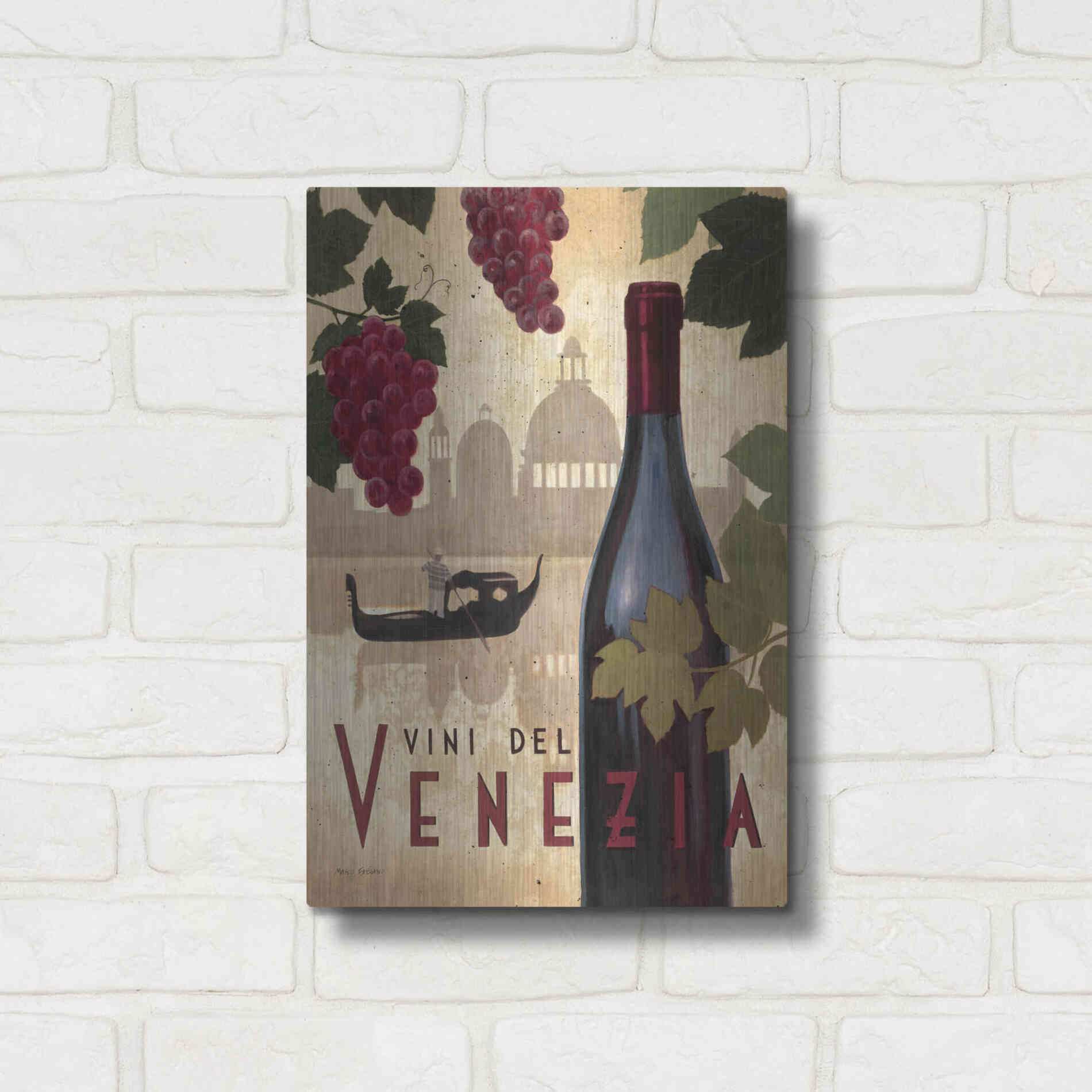 Luxe Metal Art 'Wine Festival II' by Marco Fabiano, Metal Wall Art,12x16