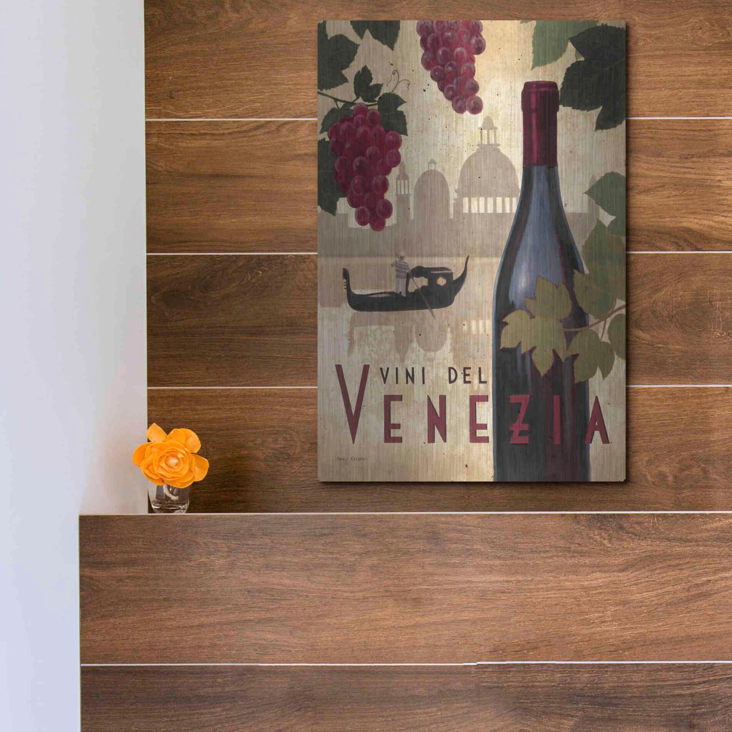 Luxe Metal Art 'Wine Festival II' by Marco Fabiano, Metal Wall Art,12x16