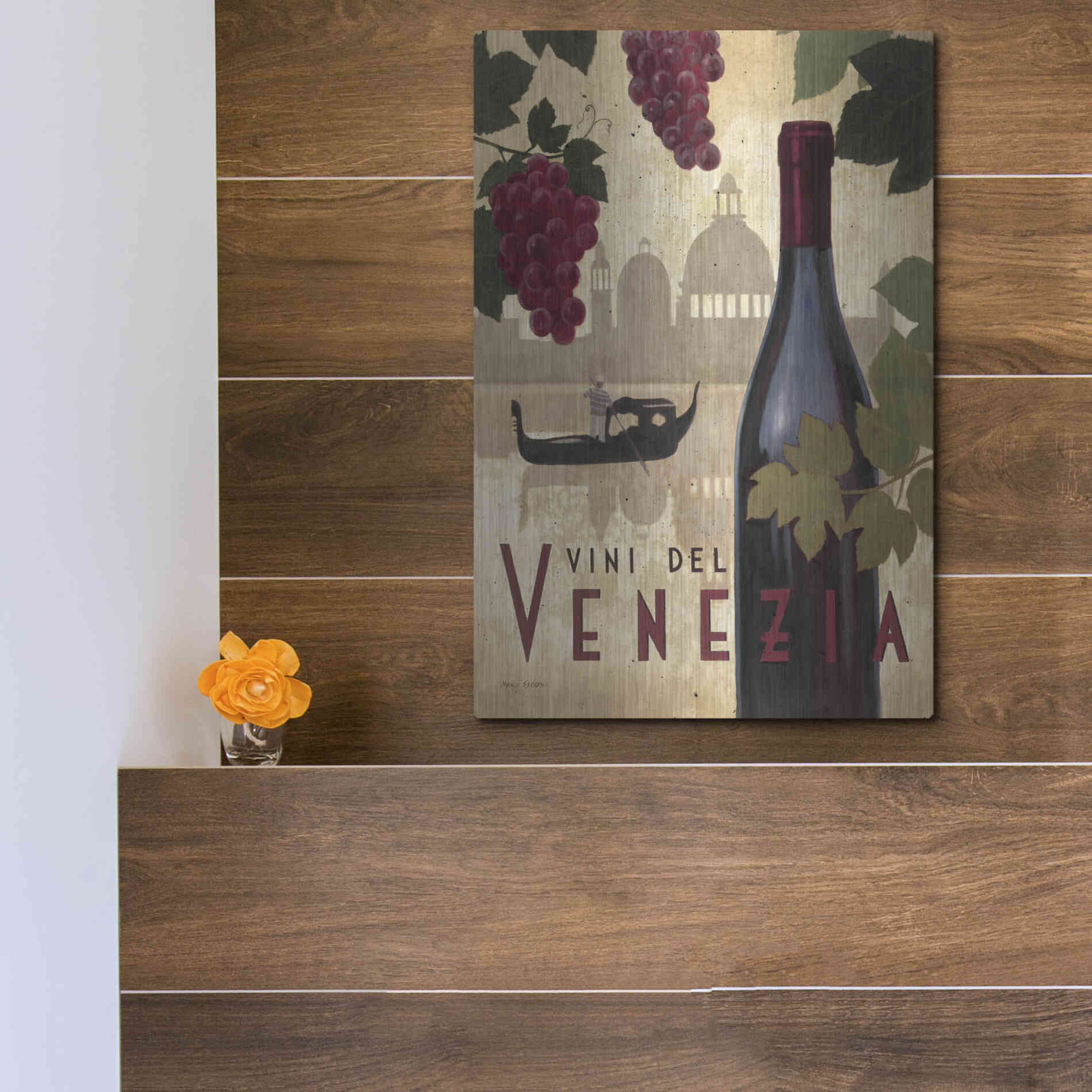 Luxe Metal Art 'Wine Festival II' by Marco Fabiano, Metal Wall Art,12x16