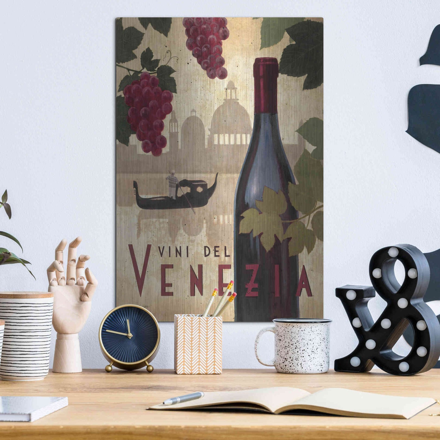 Luxe Metal Art 'Wine Festival II' by Marco Fabiano, Metal Wall Art,12x16