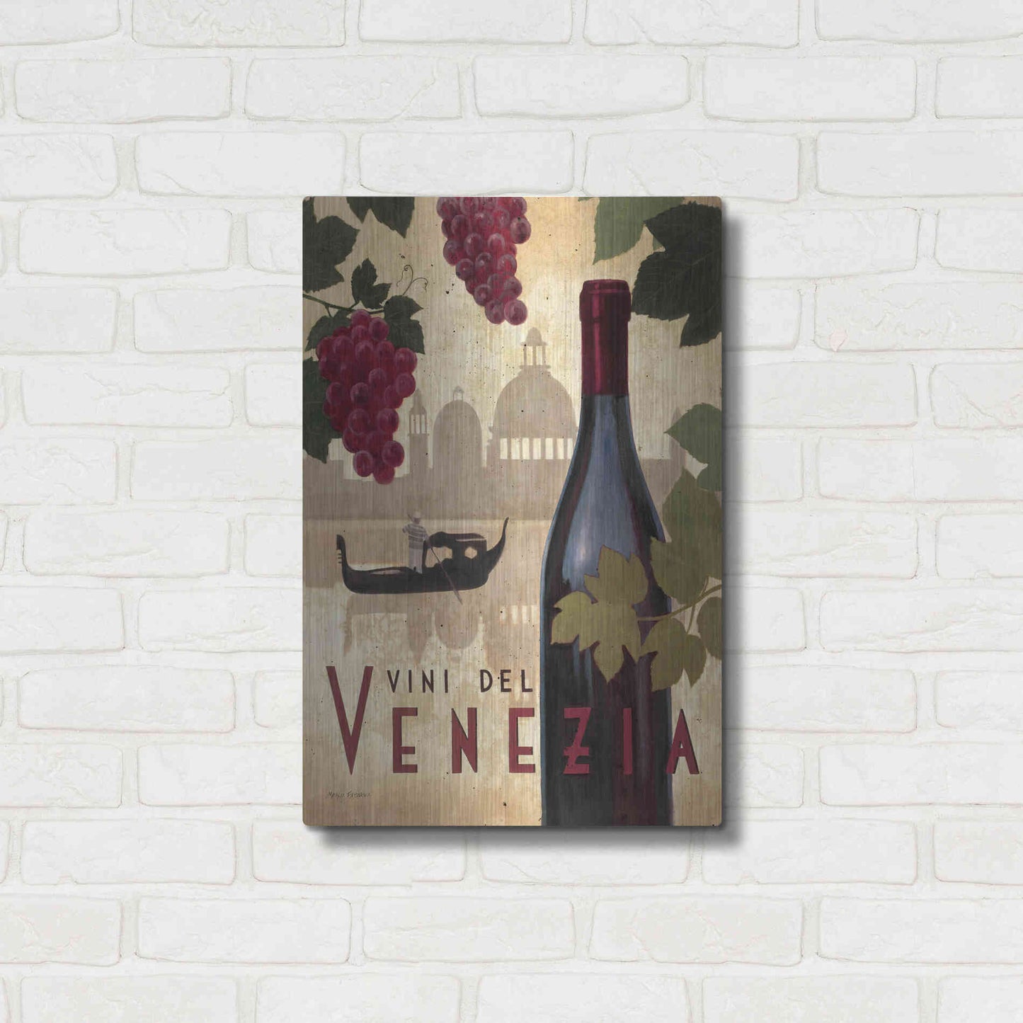 Luxe Metal Art 'Wine Festival II' by Marco Fabiano, Metal Wall Art,16x24