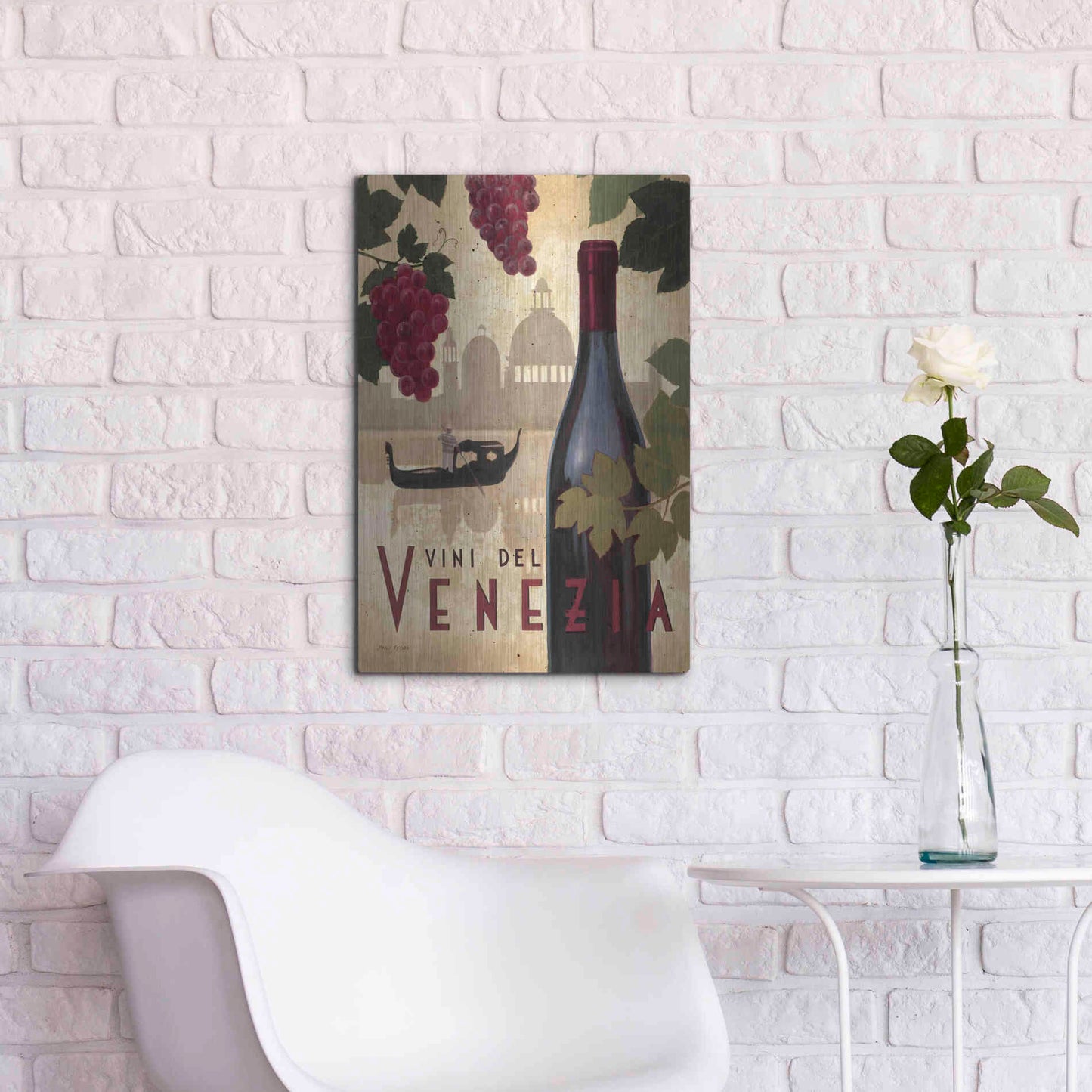 Luxe Metal Art 'Wine Festival II' by Marco Fabiano, Metal Wall Art,16x24