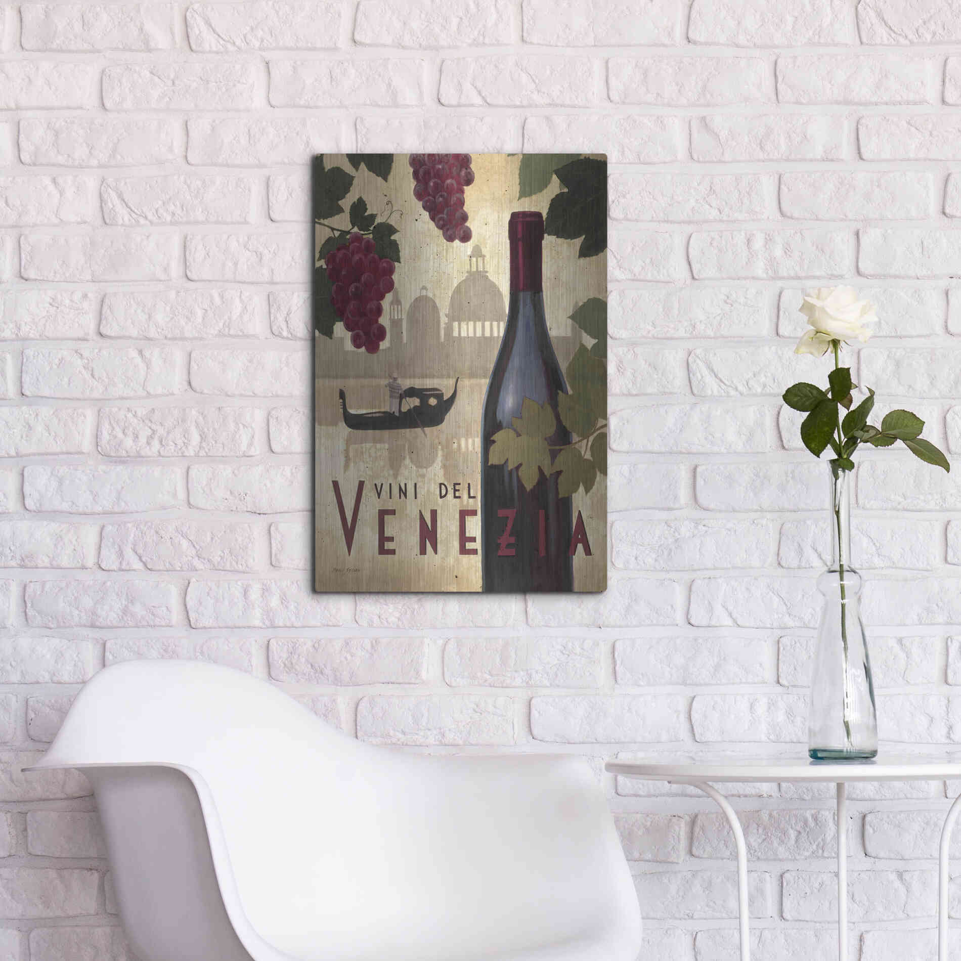 Luxe Metal Art 'Wine Festival II' by Marco Fabiano, Metal Wall Art,16x24