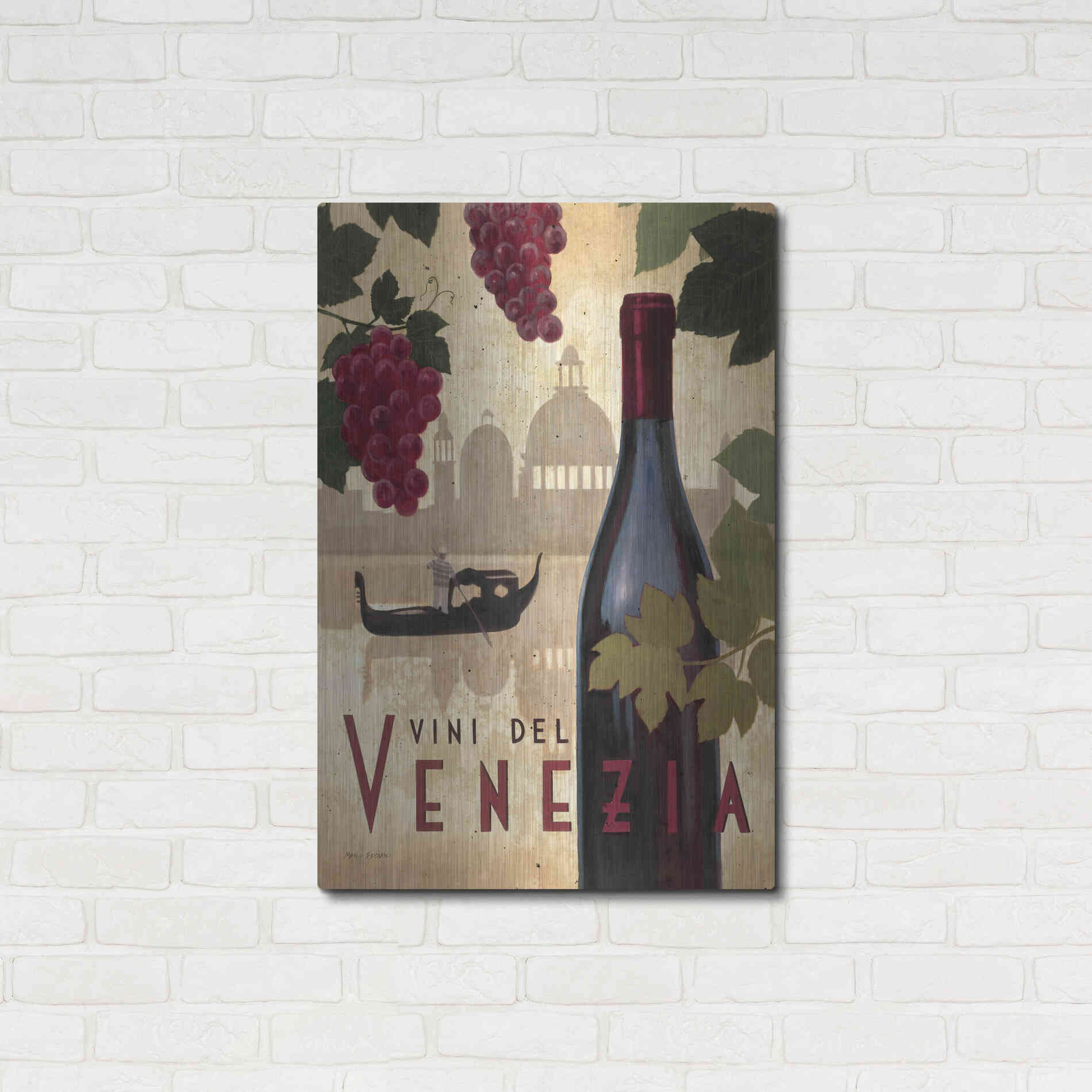 Luxe Metal Art 'Wine Festival II' by Marco Fabiano, Metal Wall Art,24x36