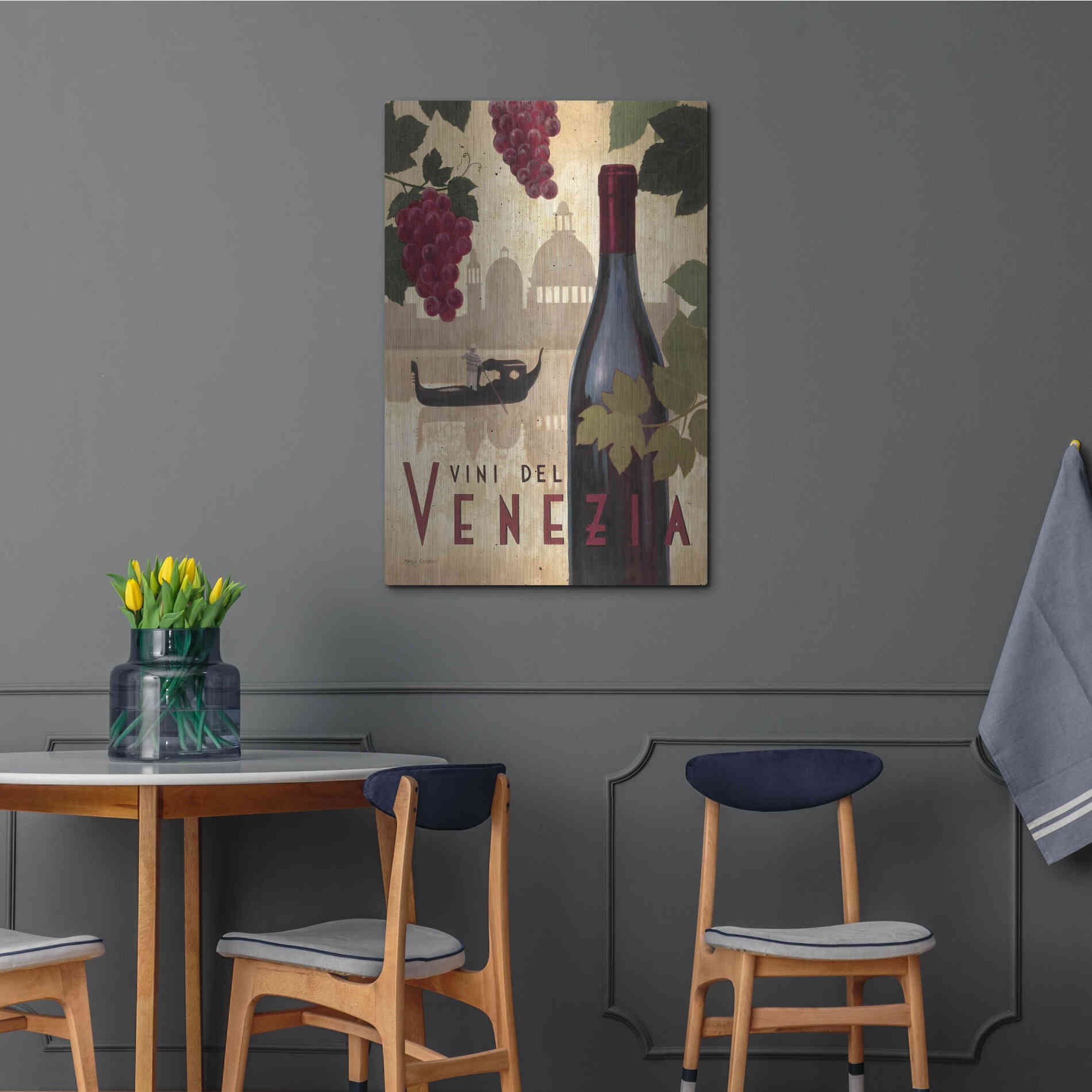 Luxe Metal Art 'Wine Festival II' by Marco Fabiano, Metal Wall Art,24x36