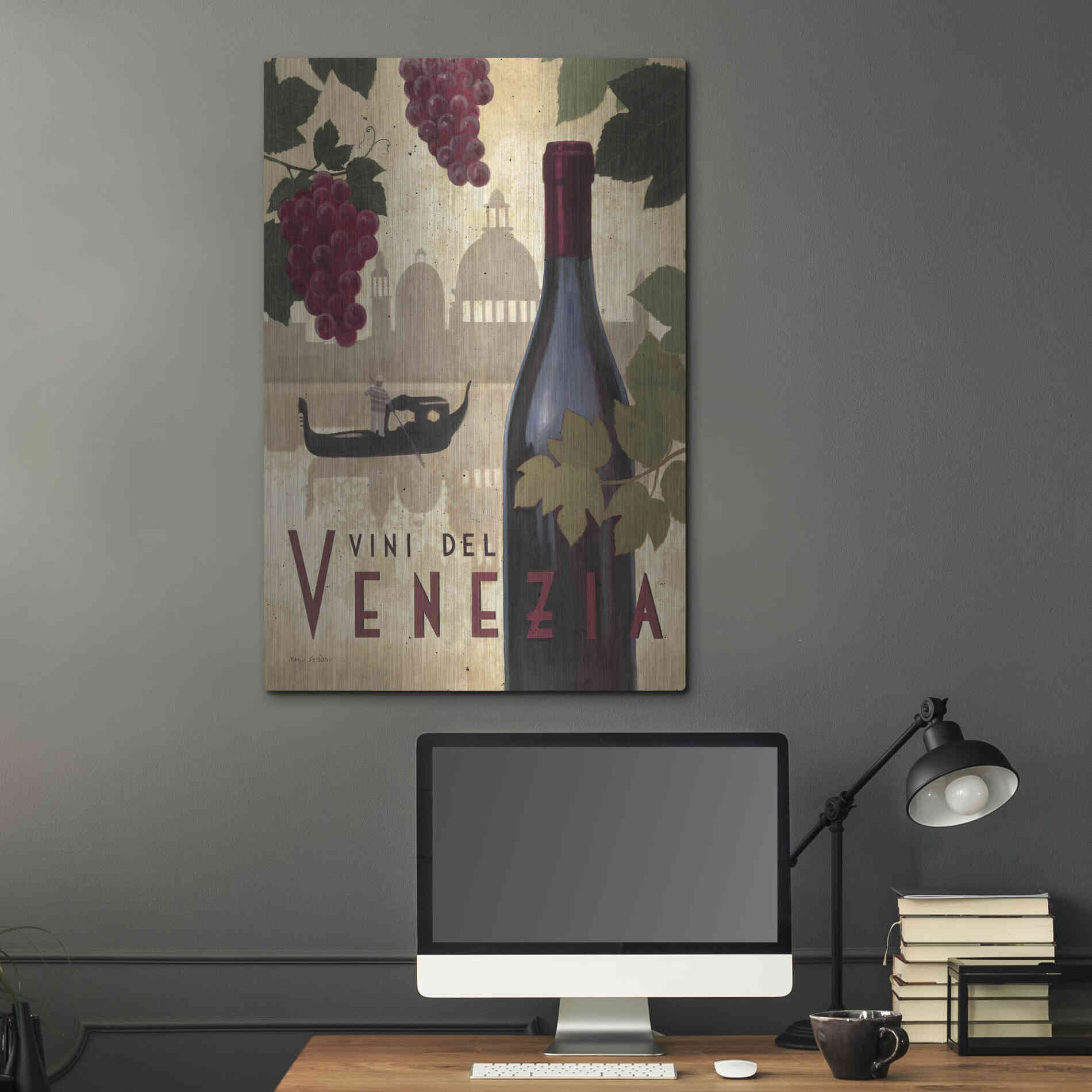Luxe Metal Art 'Wine Festival II' by Marco Fabiano, Metal Wall Art,24x36
