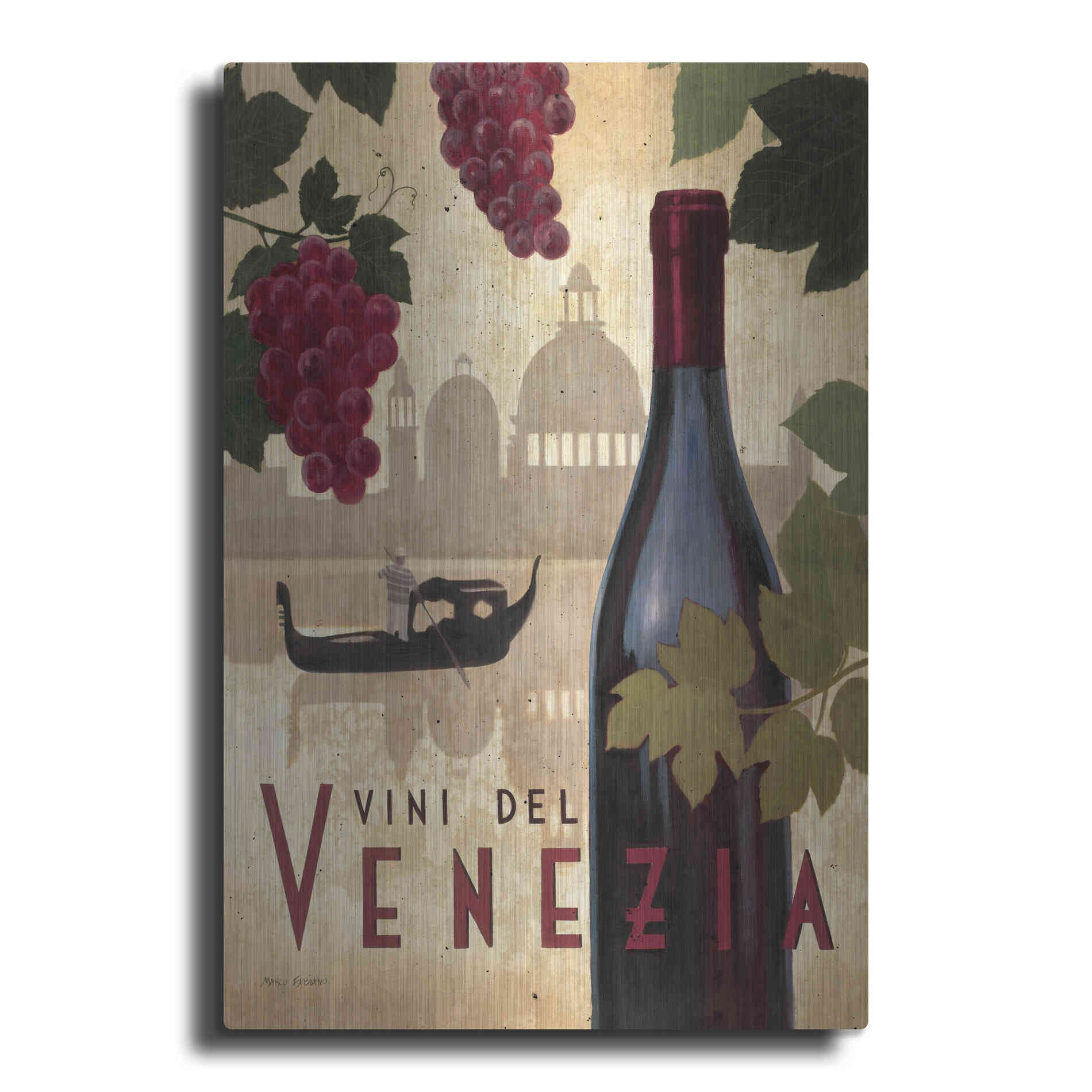 Luxe Metal Art 'Wine Festival II' by Marco Fabiano, Metal Wall Art