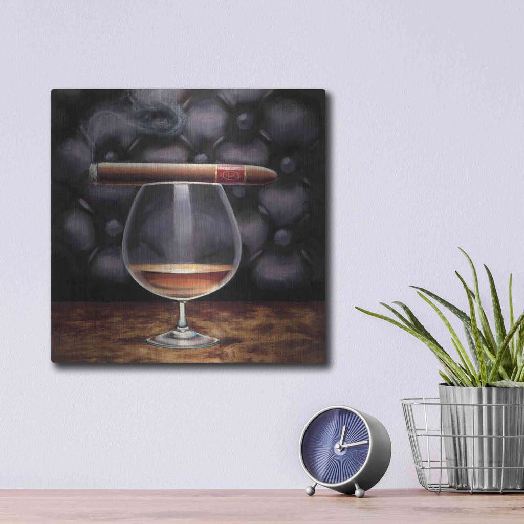Luxe Metal Art 'Gentlemen Prefer I' by Marco Fabiano, Metal Wall Art,12x12
