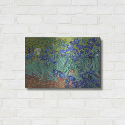 Luxe Metal Art 'Irises' by Vincent Van Gogh, Metal Wall Art,24x16