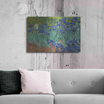 Luxe Metal Art 'Irises' by Vincent Van Gogh, Metal Wall Art,36x24
