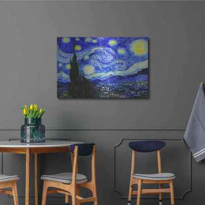 Luxe Metal Art 'The Starry Night' by Vincent Van Gogh, Metal Wall Art,36x24