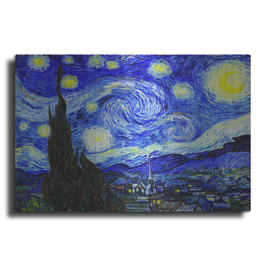 Luxe Metal Art 'The Starry Night' by Vincent Van Gogh, Metal Wall Art