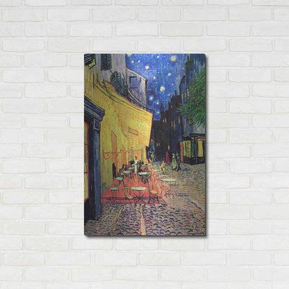 Luxe Metal Art 'Café Terrace at Night' by Vincent Van Gogh, Metal Wall Art,24x36