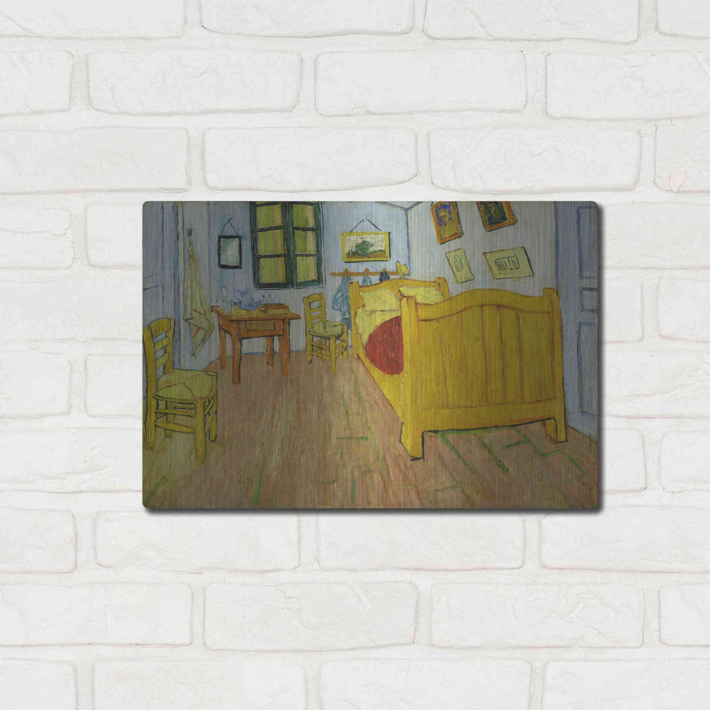 Luxe Metal Art 'De Slaapkamer' by Vincent Van Gogh, Metal Wall Art,16x12