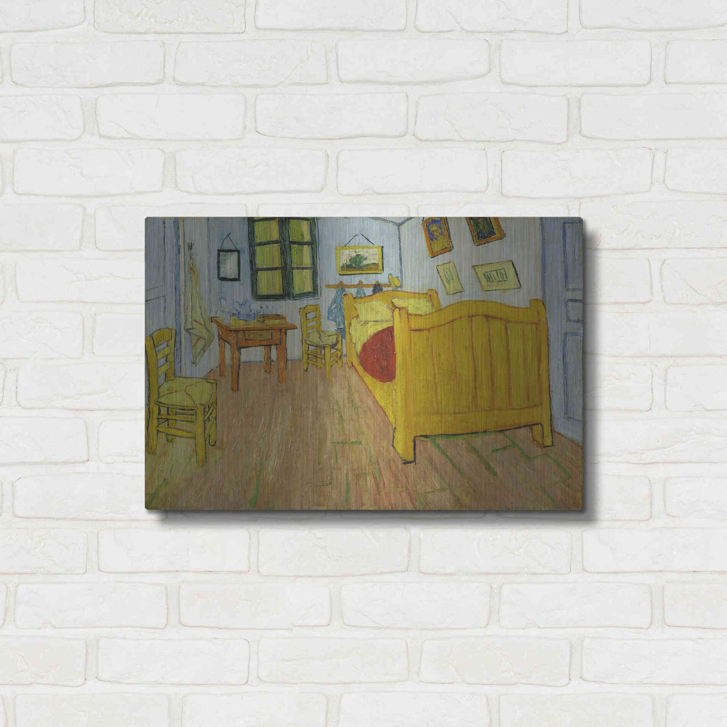 Luxe Metal Art 'De Slaapkamer' by Vincent Van Gogh, Metal Wall Art,24x16