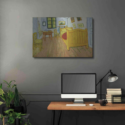 Luxe Metal Art 'De Slaapkamer' by Vincent Van Gogh, Metal Wall Art,36x24