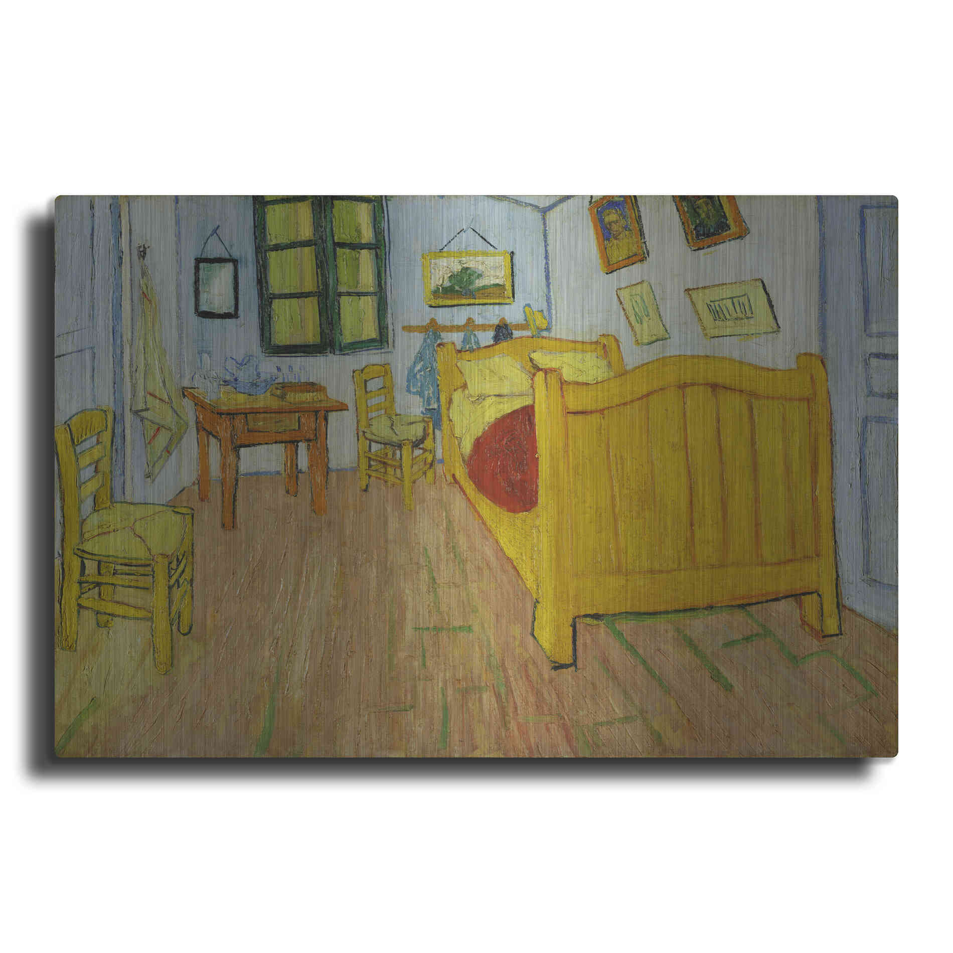 Luxe Metal Art 'De Slaapkamer' by Vincent Van Gogh, Metal Wall Art