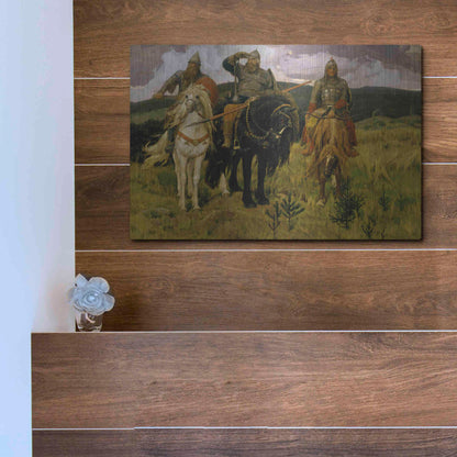 Luxe Metal Art 'Bogatyrs' by Viktor Vasnetsov, Metal Wall Art,16x12