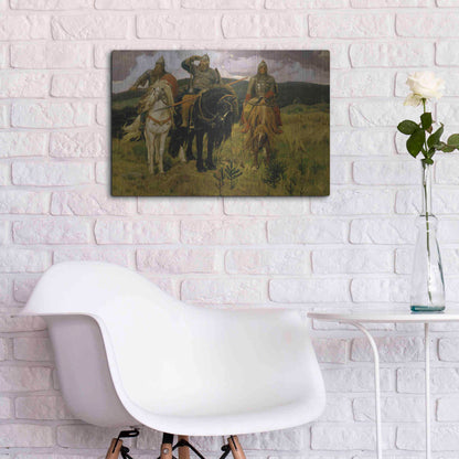 Luxe Metal Art 'Bogatyrs' by Viktor Vasnetsov, Metal Wall Art,24x16