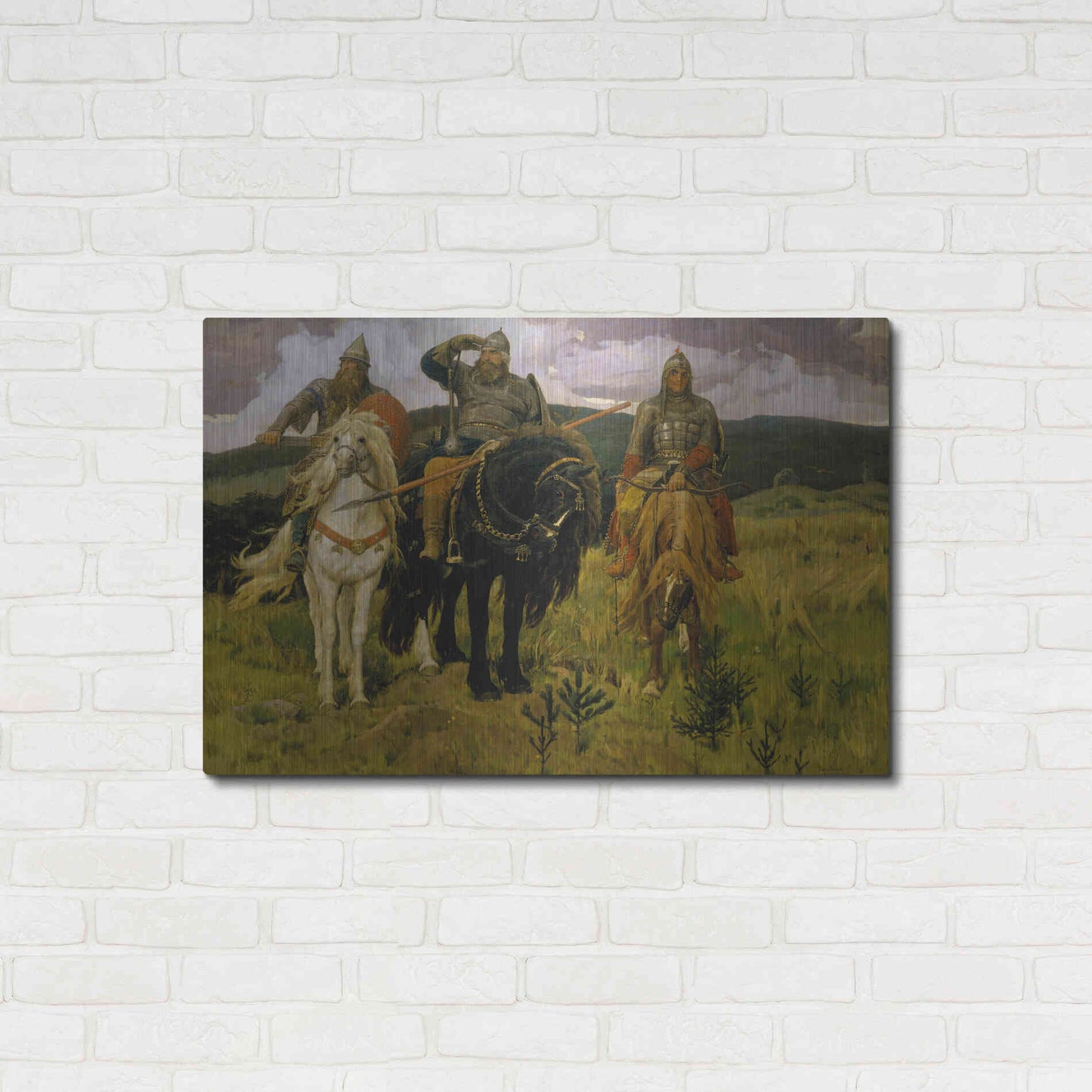 Luxe Metal Art 'Bogatyrs' by Viktor Vasnetsov, Metal Wall Art,36x24