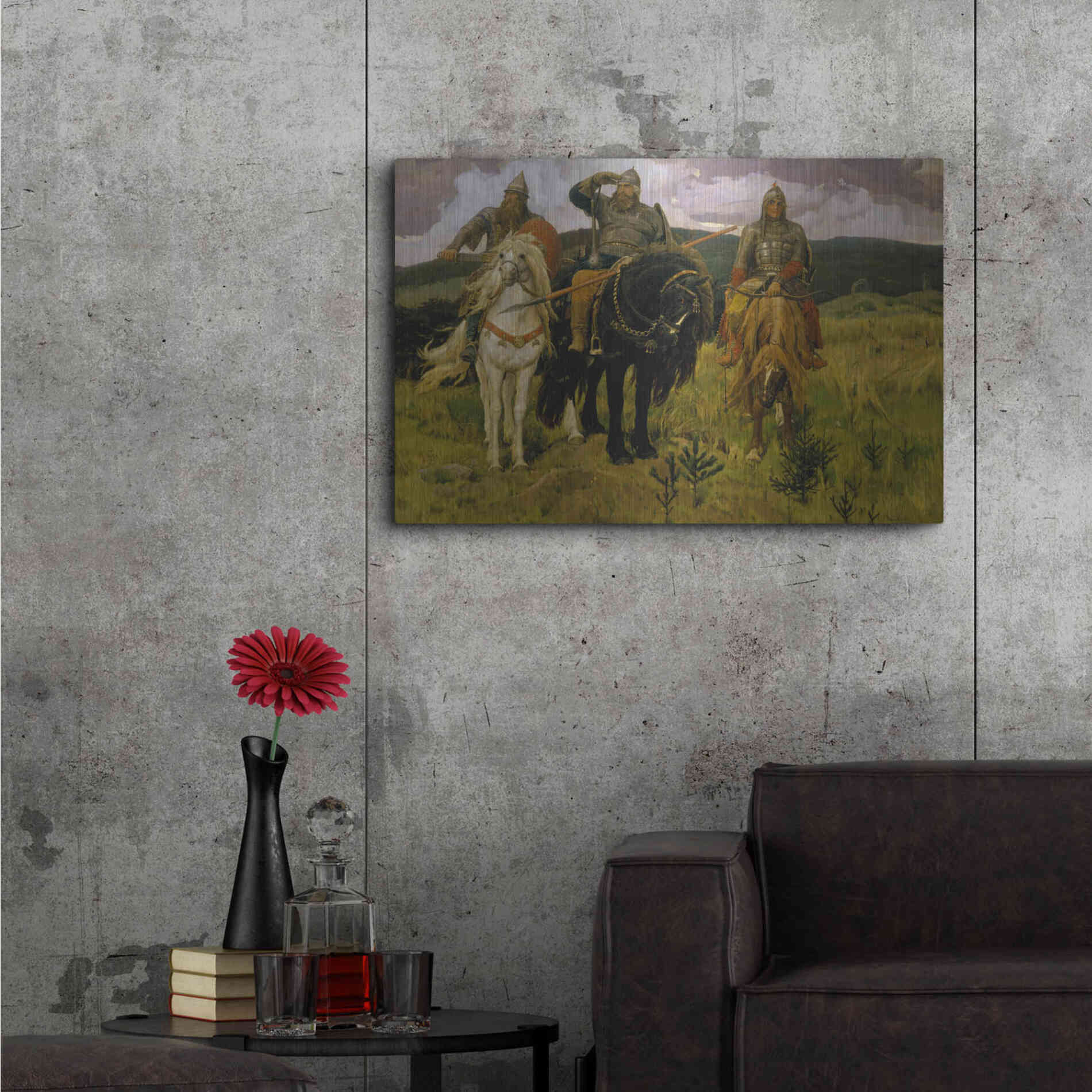 Luxe Metal Art 'Bogatyrs' by Viktor Vasnetsov, Metal Wall Art,36x24