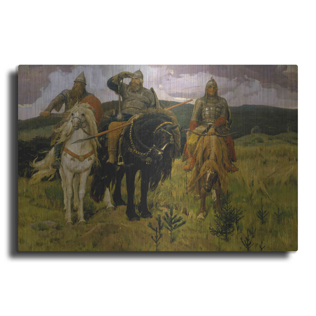 Luxe Metal Art 'Bogatyrs' by Viktor Vasnetsov, Metal Wall Art