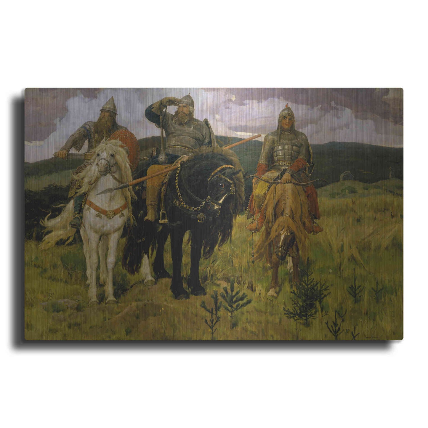 Luxe Metal Art 'Bogatyrs' by Viktor Vasnetsov, Metal Wall Art