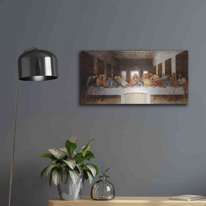 Luxe Metal Art 'The Last Supper' by Leonardo Da Vinci, Metal Wall Art,24x12