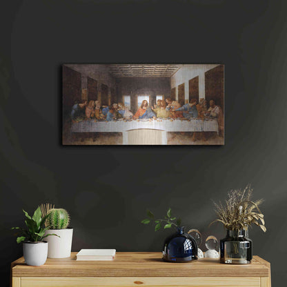 Luxe Metal Art 'The Last Supper' by Leonardo Da Vinci, Metal Wall Art,24x12