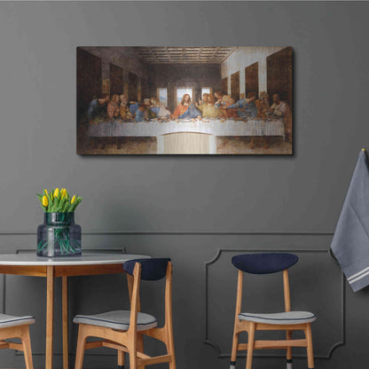 Luxe Metal Art 'The Last Supper' by Leonardo Da Vinci, Metal Wall Art,48x24