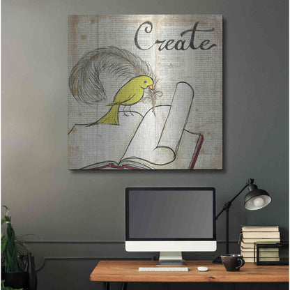 Luxe Metal Art 'Bird Inspiration Create' by Elyse DeNeige, Metal Wall Art,36x36