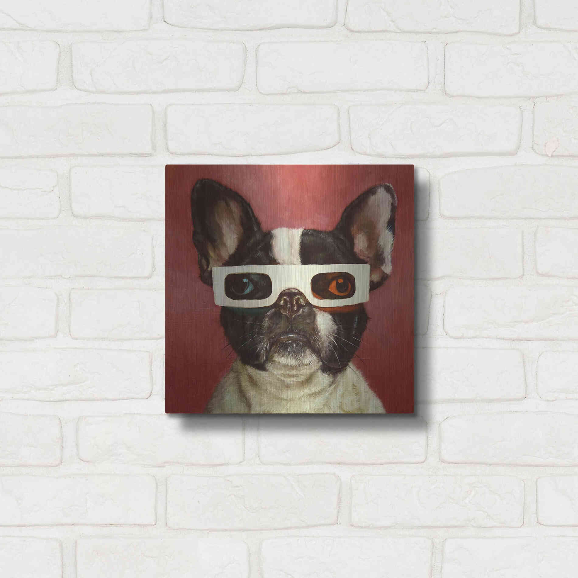 Luxe Metal Art '3D Dog' by Lucia Heffernan, Metal Wall Art,12x12