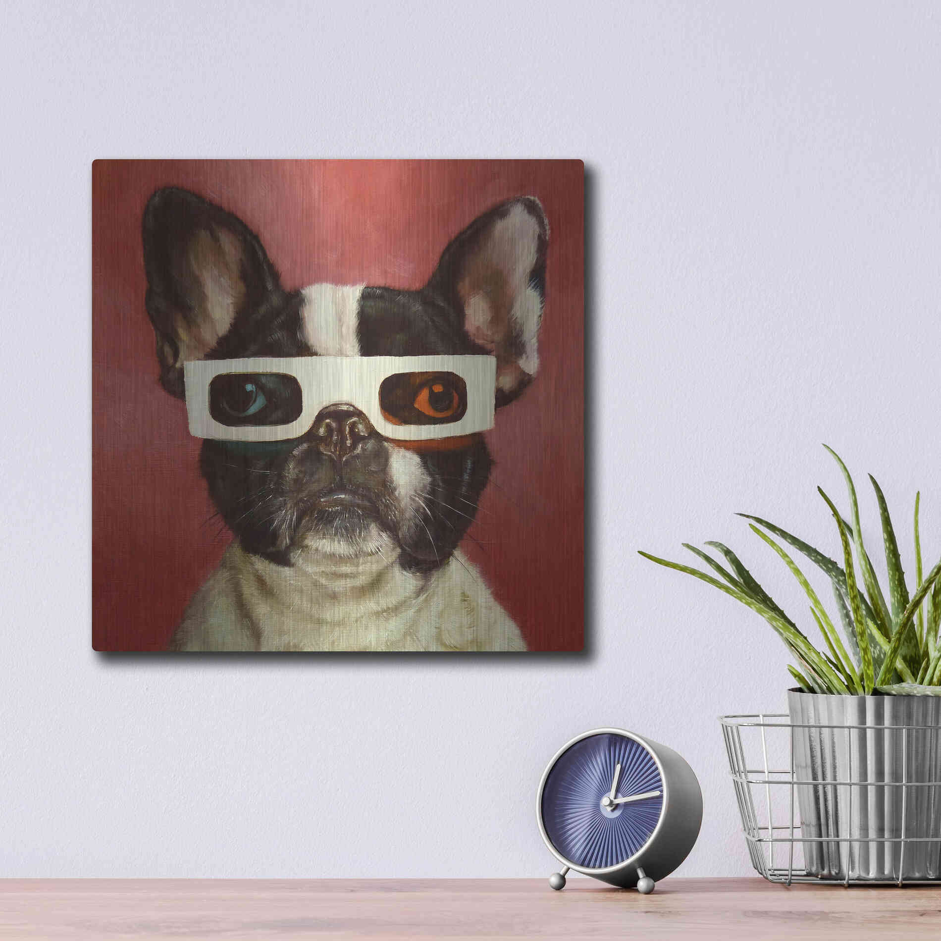 Luxe Metal Art '3D Dog' by Lucia Heffernan, Metal Wall Art,12x12