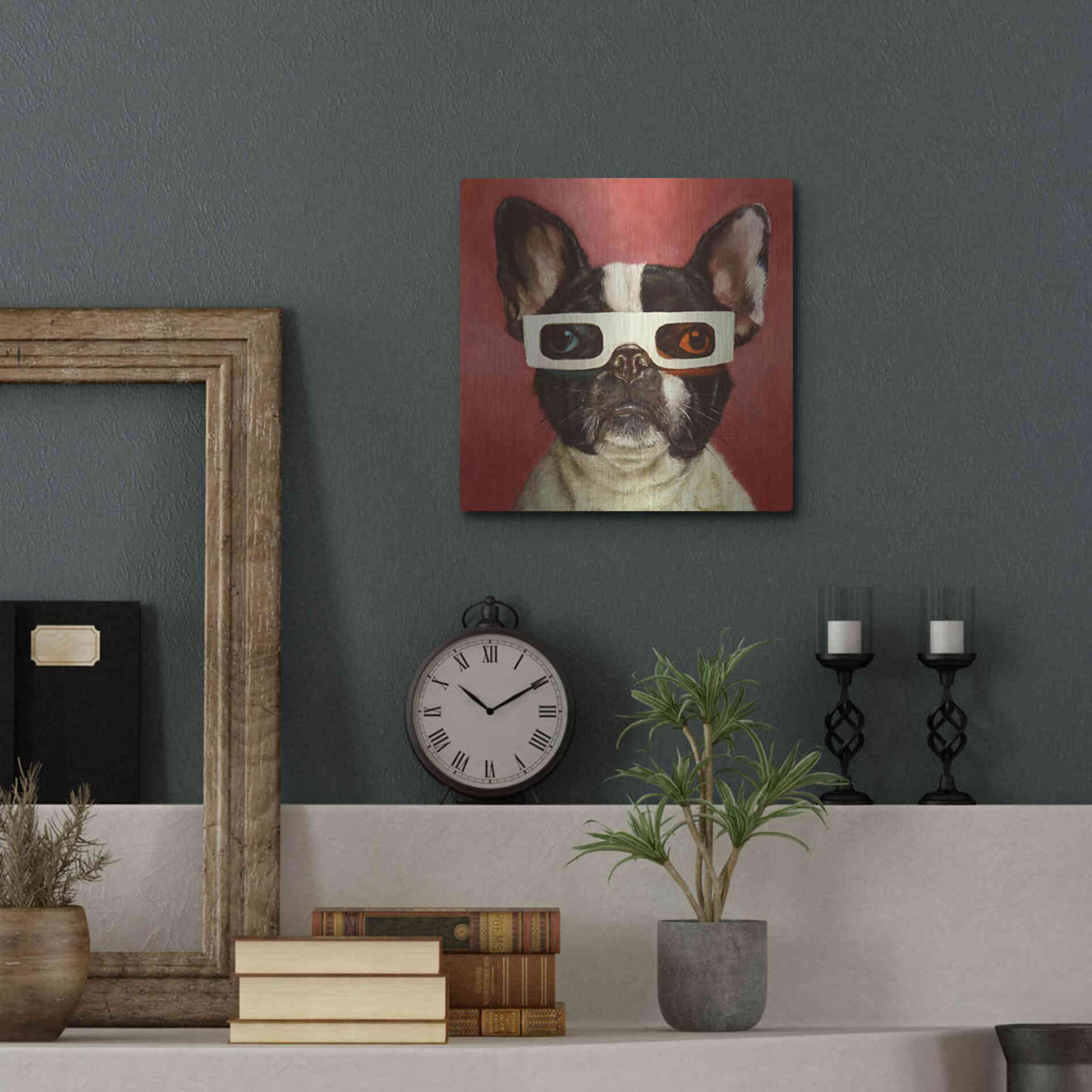 Luxe Metal Art '3D Dog' by Lucia Heffernan, Metal Wall Art,12x12