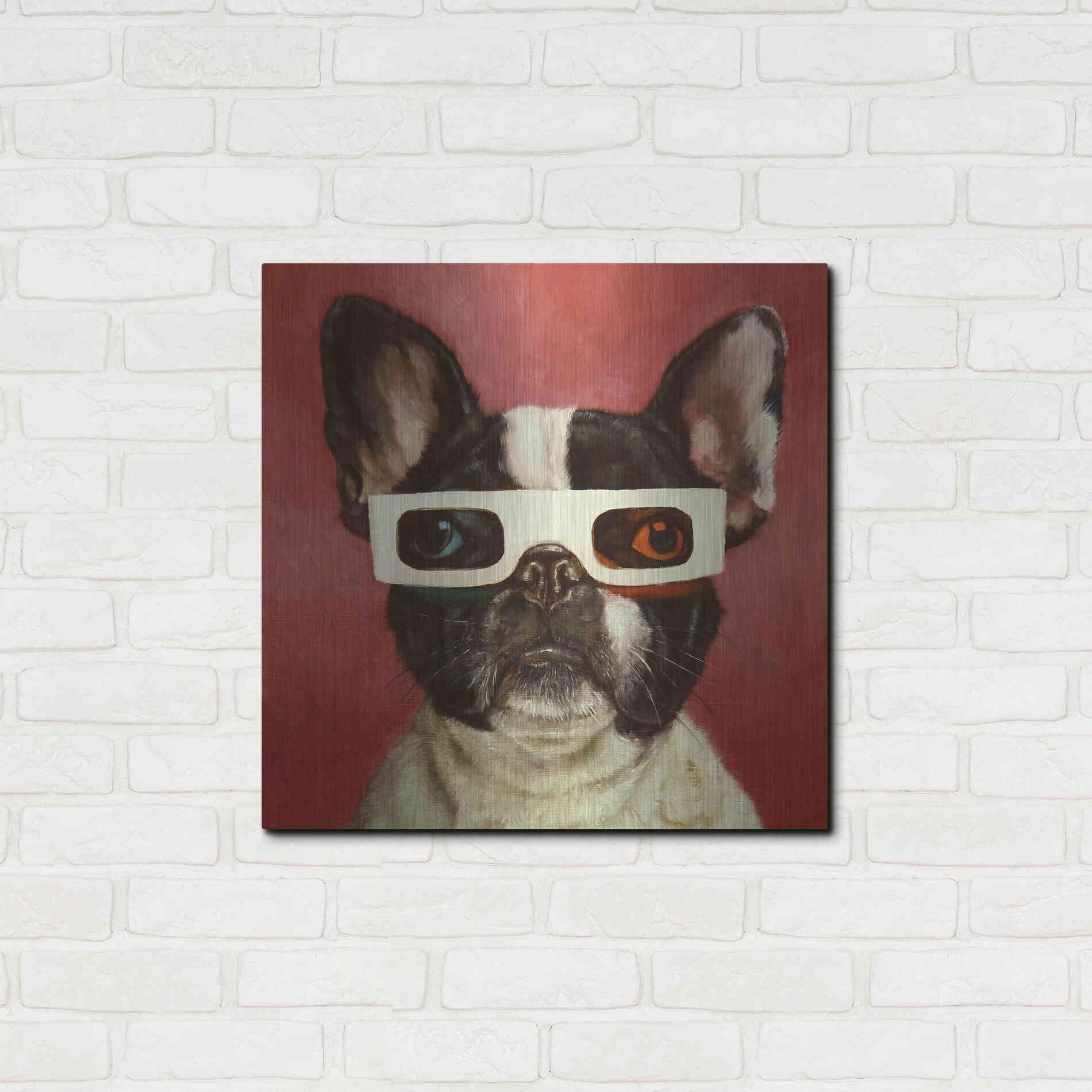 Luxe Metal Art '3D Dog' by Lucia Heffernan, Metal Wall Art,24x24