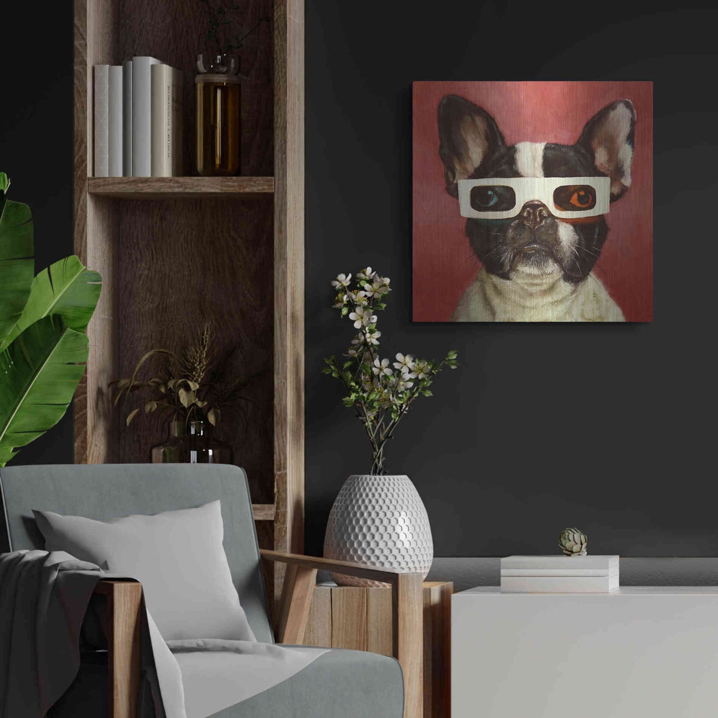 Luxe Metal Art '3D Dog' by Lucia Heffernan, Metal Wall Art,24x24