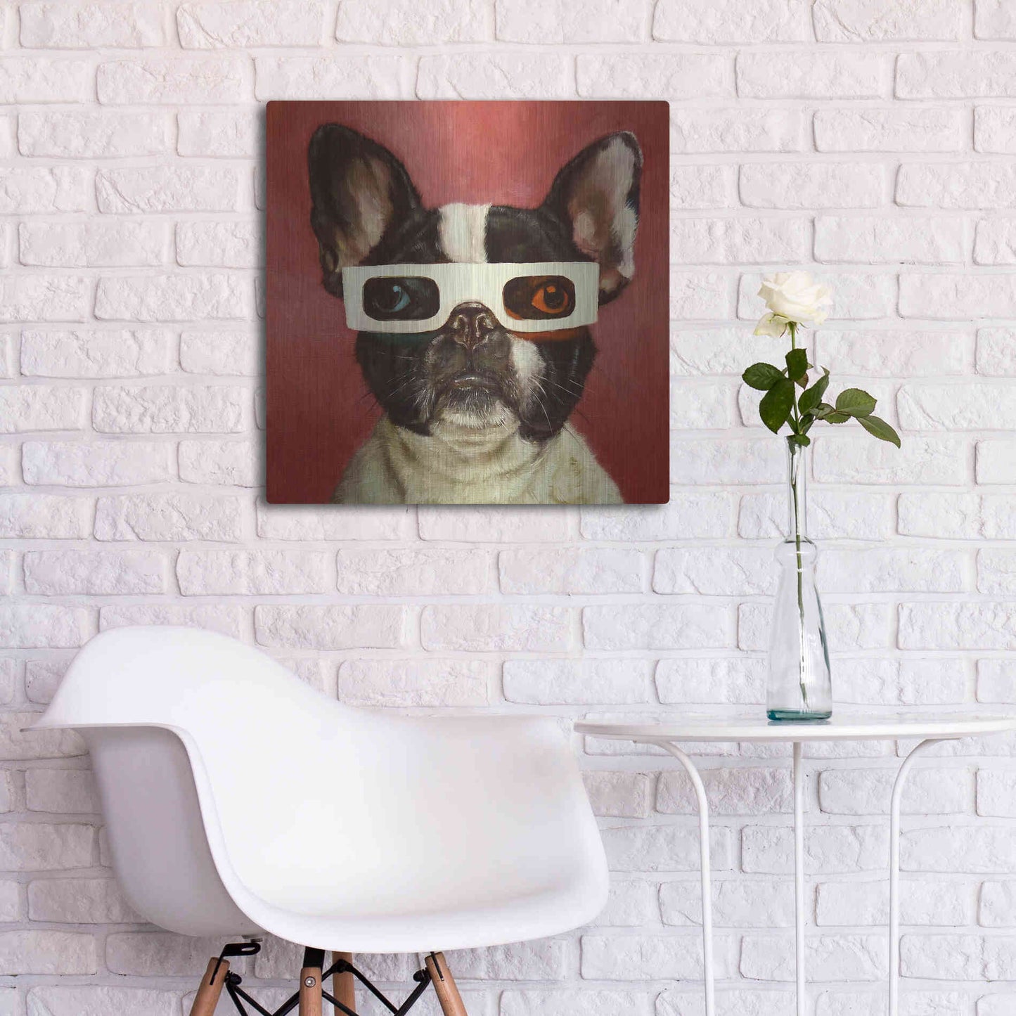 Luxe Metal Art '3D Dog' by Lucia Heffernan, Metal Wall Art,24x24