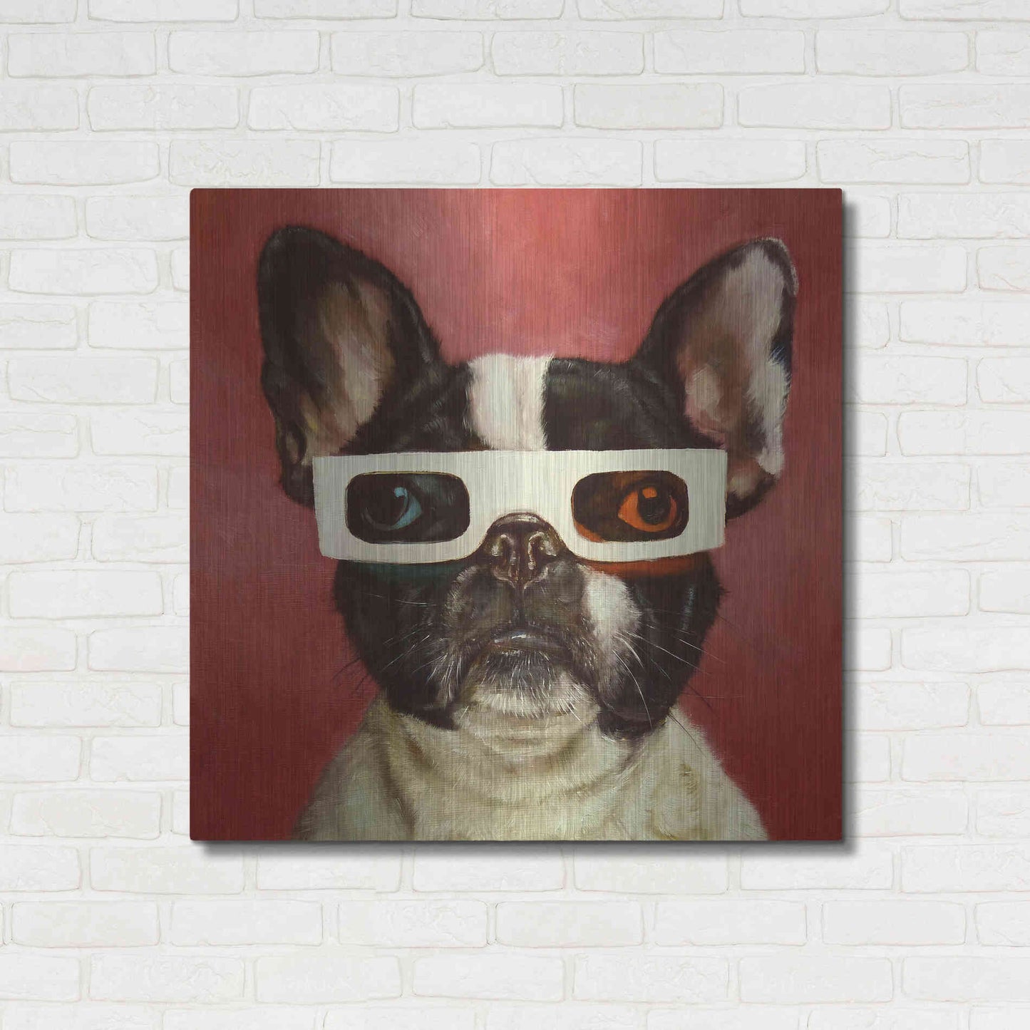 Luxe Metal Art '3D Dog' by Lucia Heffernan, Metal Wall Art,36x36