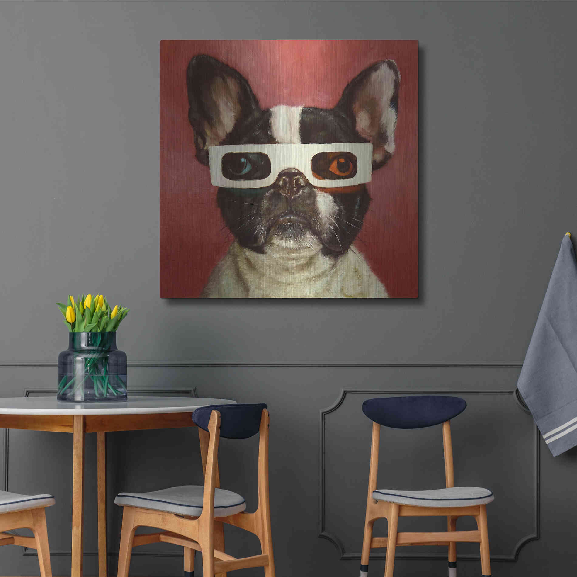 Luxe Metal Art '3D Dog' by Lucia Heffernan, Metal Wall Art,36x36