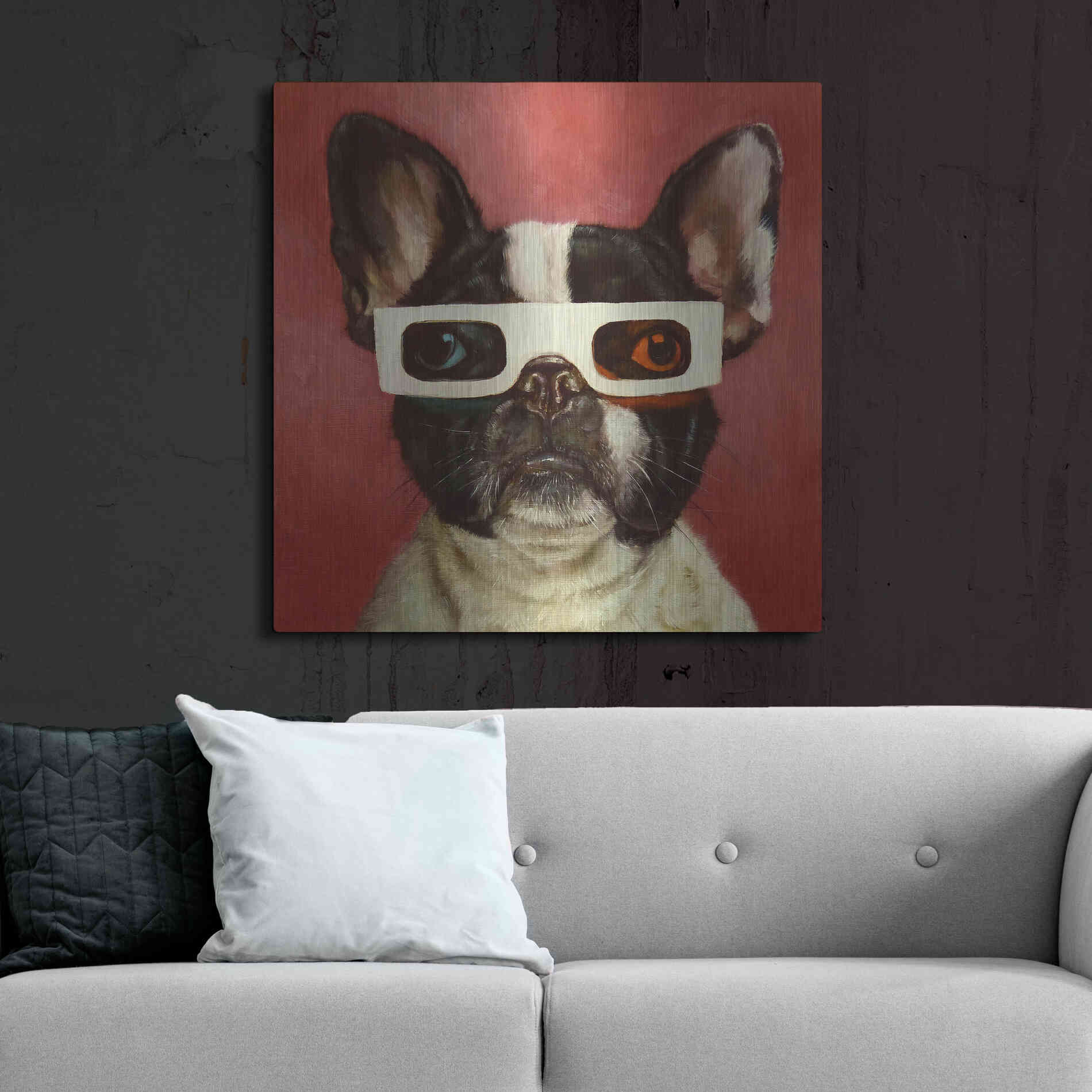 Luxe Metal Art '3D Dog' by Lucia Heffernan, Metal Wall Art,36x36