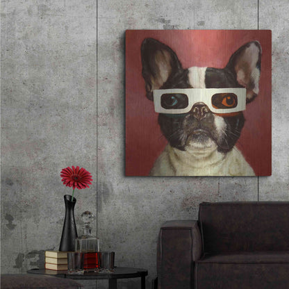 Luxe Metal Art '3D Dog' by Lucia Heffernan, Metal Wall Art,36x36