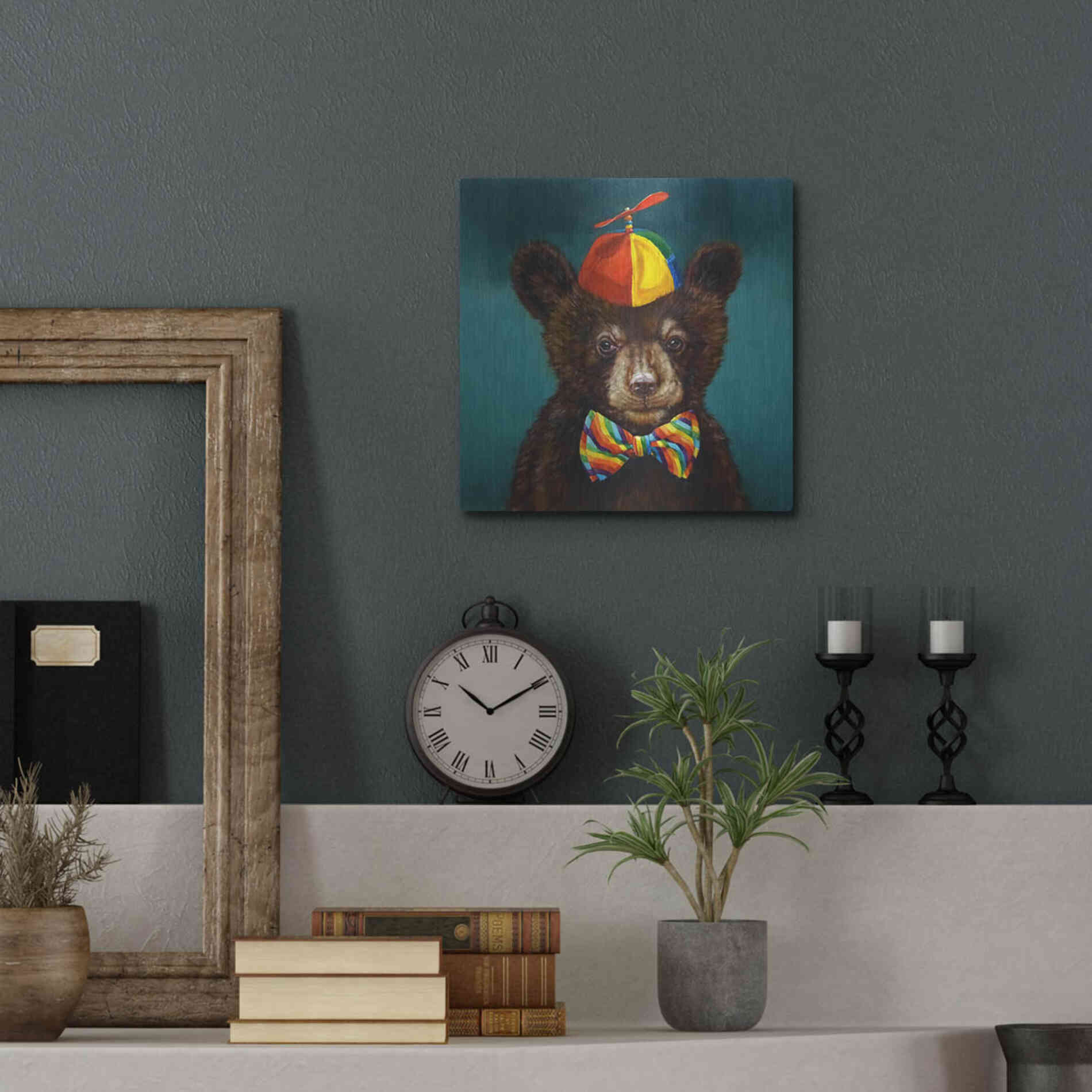 Luxe Metal Art 'Baby Bear' by Lucia Heffernan, Metal Wall Art,12x12