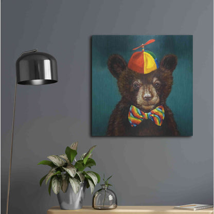 Luxe Metal Art 'Baby Bear' by Lucia Heffernan, Metal Wall Art,24x24