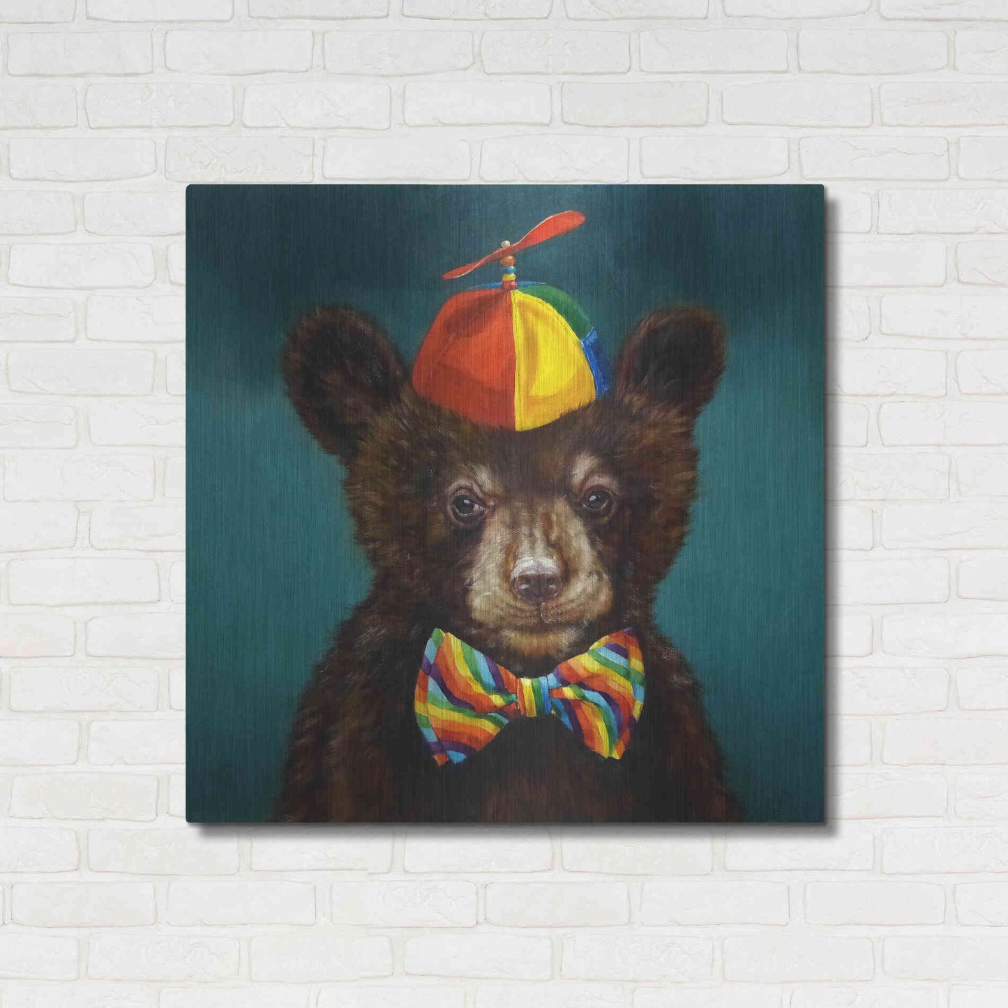 Luxe Metal Art 'Baby Bear' by Lucia Heffernan, Metal Wall Art,36x36